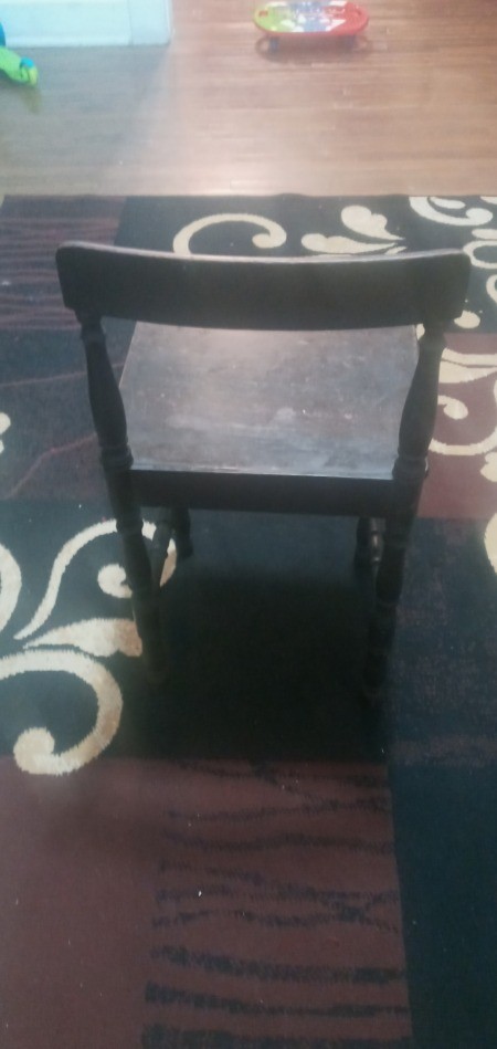 An old wooden chair.