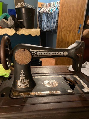 An old sewing machine.