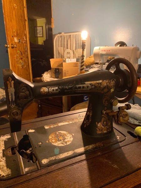 An old sewing machine.