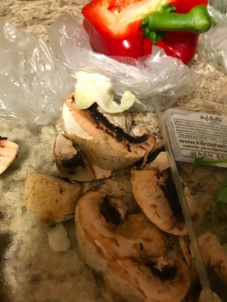 Ingredients for the stuffed cabbage rolls.