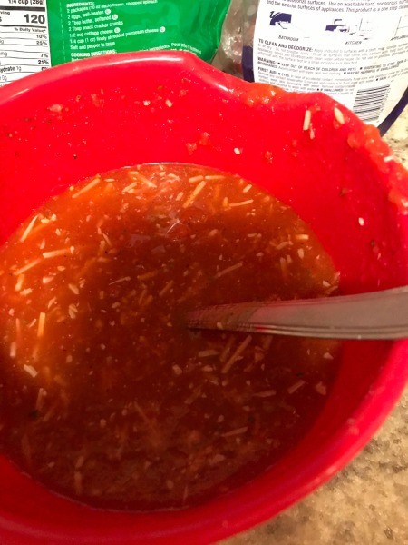 The sauce mixture in a bowl.
