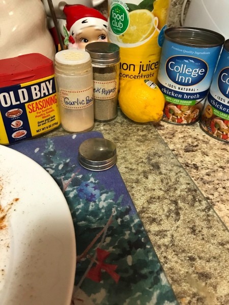 Ingredients for lemon cream basil pasta with chicken.