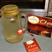 A tea bag added to a quart of water.