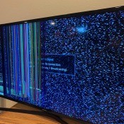 A damaged TV screen.