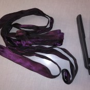 An ironed ribbon using a hair flat iron.