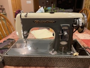 An old sewing machine.