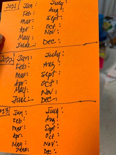 A card showing when to change your HVAC filter.