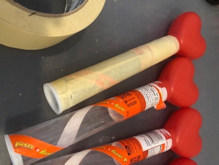 cover the containers with masking tape.