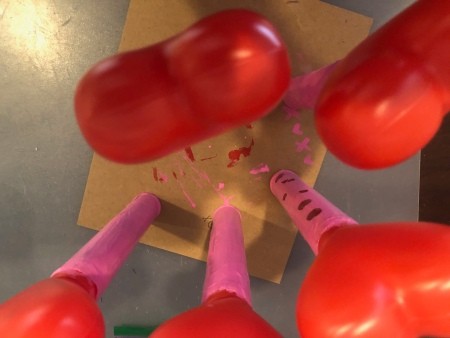 Paint the masking tape a bright pink.