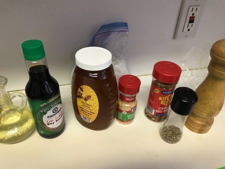 Ingredients for Honey Garlic Chicken