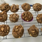 Muffins on a cooling rack.