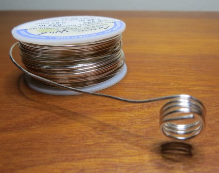 Making rings from a spool of wire.