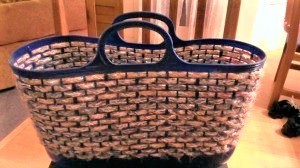 The original basket before the handles broke.