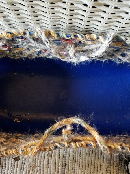 Repairing the crochet at the top.