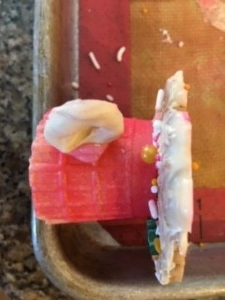 Assembling the tea cups.