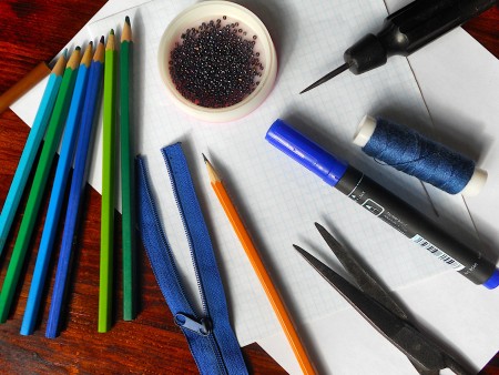 Supplies for making the Zipper Pouch