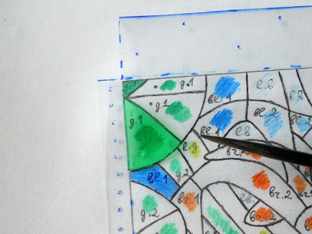 Coloring the individual spaces.