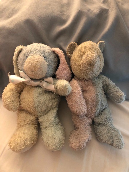 Two old stuffed bears.