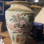 A painted vase.