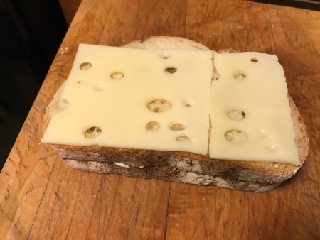 Assembling the sandwich.