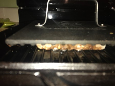 Grilling the sandwich.