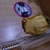 A dried rose bud.