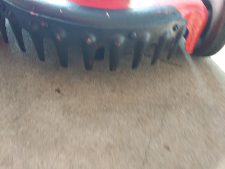 The front of a lawnmower.