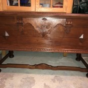 A hope chest with four legs.