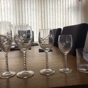 A set of glassware.