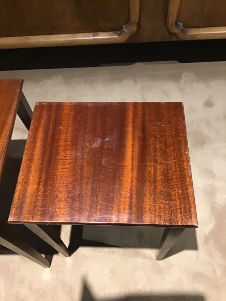 The top of a stacking table.