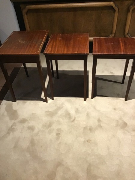 Three stacking tables.