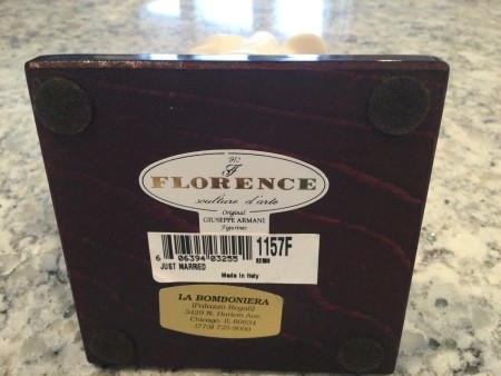 The marking on the bottom of a figurine.