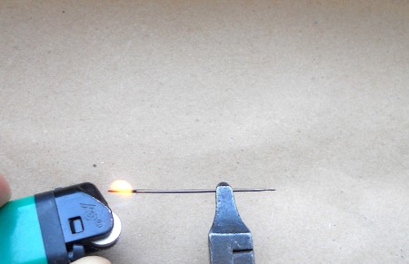 How to Make a Thin Crochet Hook - heat opposite end of needle