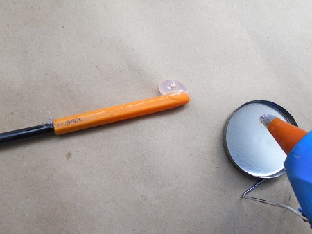 How to Make a Thin Crochet Hook - hot glue inner to outer cap