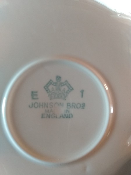 The marking on the back of dishes.