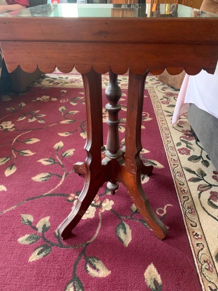 The legs of a game table.