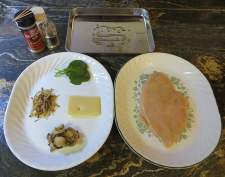 Ingredients for stuffed chicken breast.