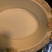 Set of china with painted flowers.