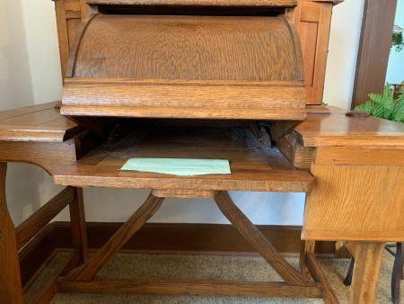 An old antique desk.