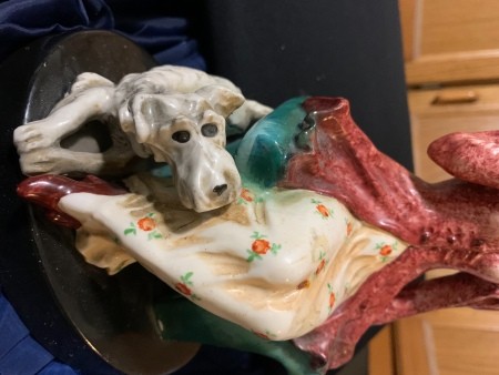 The lower half of a figurine.