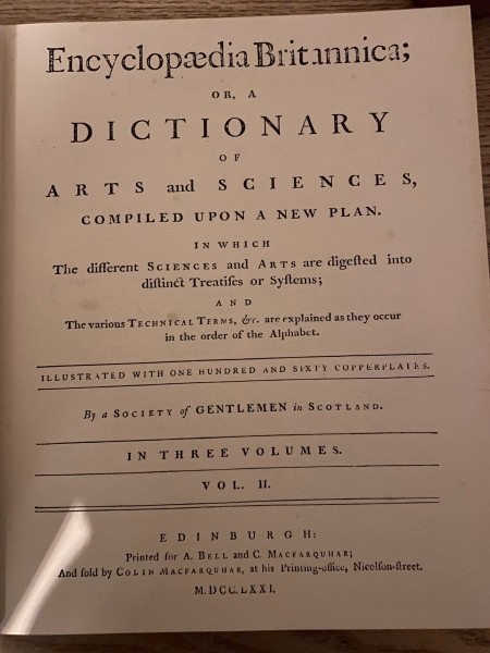 The title page of an encyclopedia.