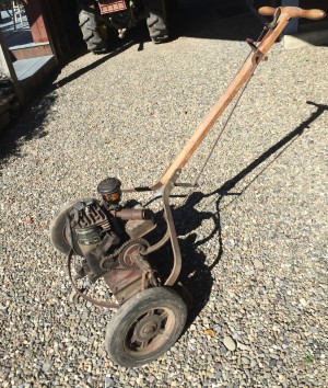 A vintage self propelled mower.