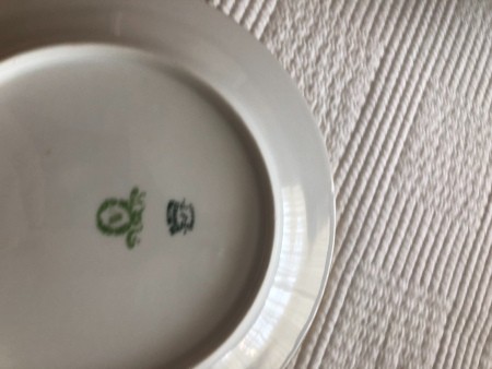 Marking on the back of a china plate.