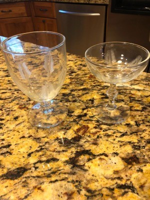 Two different stemmed glasses.