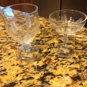 Two different stemmed glasses.