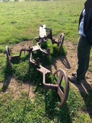 An old piece of farm equipment.