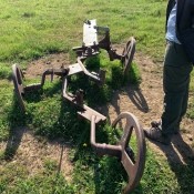 An old piece of farm equipment.