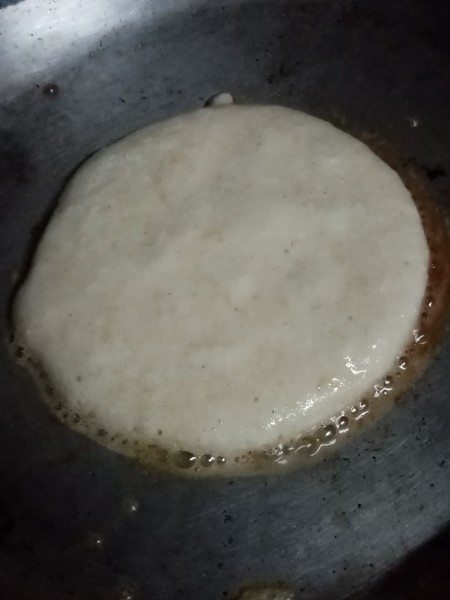 Cooking the pancakes.