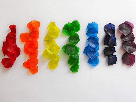 A rainbow of colored fish scales.