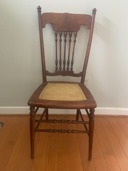An old dining room chair.